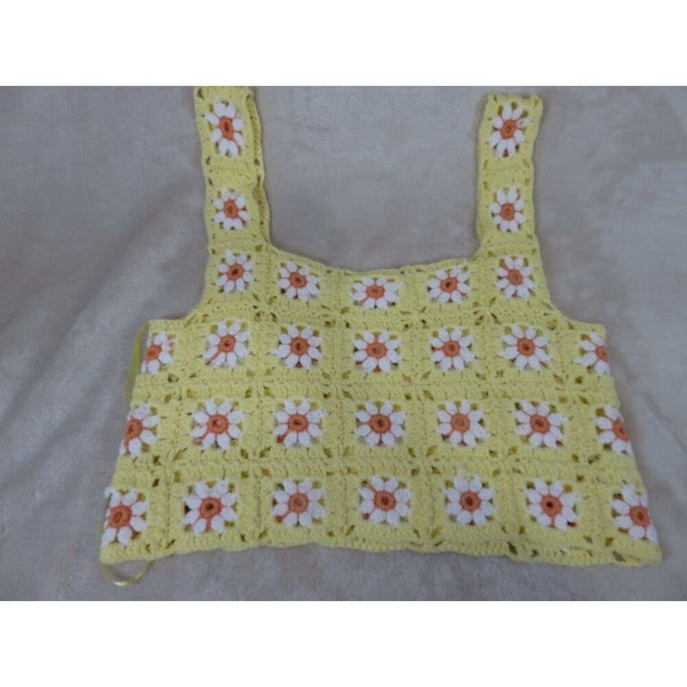 Altar 'D State Crochet Boho Floral Crop Top Size XS